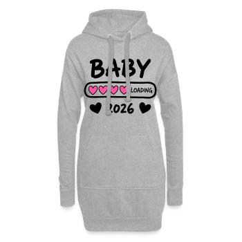 Baby Loading 2026 Parents enceintes - Sweat-shirt à capuche long Femme - gris chiné - Devant