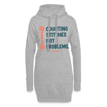 Maschen zählen, keine Probleme Häkelliebhaber - Hoodie-Kleid - Grau meliert - Vorne