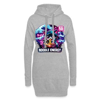 Chats Ramen Nouilles Anime japonais Manga Kawaii - Sweat-shirt à capuche long Femme - gris chiné - Devant