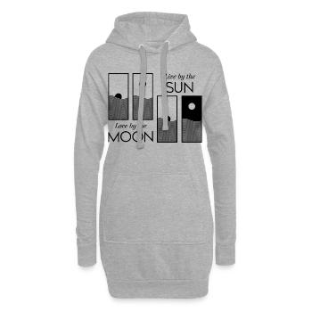 Lever / Coucher de soleil - Sweat-shirt à capuche long Femme - gris chiné - Devant