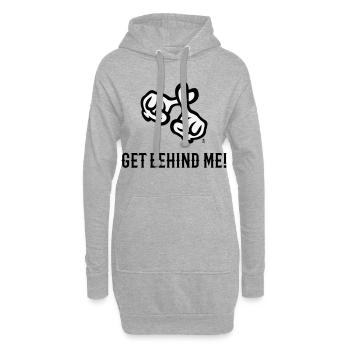 Mets-toi derrière moi ! (Croix / Bible / Religion / 2C) - Sweat-shirt à capuche long Femme - gris chiné - Devant