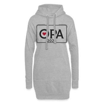 Annonce du Grand-père Fier OPA 2026 - Sweat-shirt à capuche long Femme - gris chiné - Devant