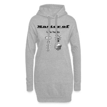 Meister-of-Life-Hacks - Hoodie-Kleid - Grau meliert - Vorne