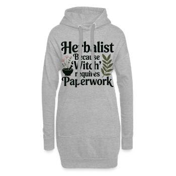 Kräuterkundige, weil Hexe Papierkram erfordert - Hoodie-Kleid - Grau meliert - Vorne