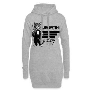 Motif Miaoutini - Pawgent - Chat - Sweat-shirt à capuche long Femme - gris chiné - Devant