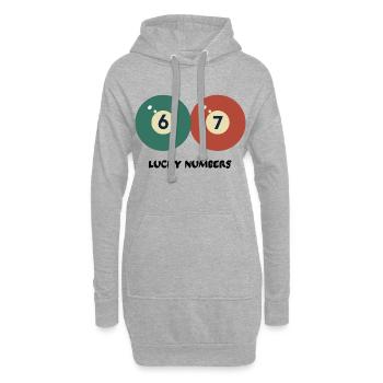 67 Lucky Numbers - Pool‑Billard Vintage Design - Hoodie-Kleid - Grau meliert - Vorne