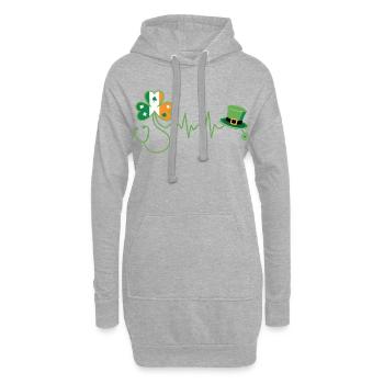 Kleeblatt Herzschlag Irish Med - Hoodie-Kleid - Grau meliert - Vorne
