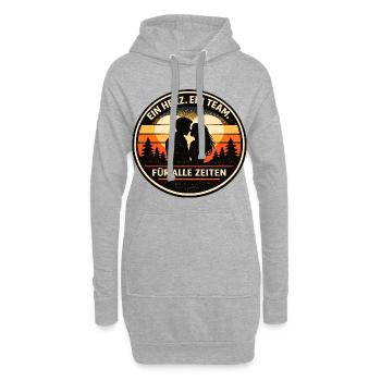 Ein Herz ein Team für alle Zeiten - Hoodie-Kleid - Grau meliert - Vorne