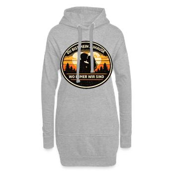 Insigne de romance de Tu Es Mon Foyer - Sweat-shirt à capuche long Femme - gris chiné - Devant