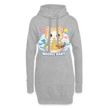 Ramen Katze Kanagawa - Hoodie-Kleid - Grau meliert - Vorne