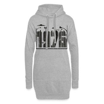 1976 Vintage - Hoodie-Kleid - Grau meliert - Vorne
