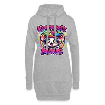 Karneval Maus Kostüm Lustig Süß Party Geschenk - Hoodie-Kleid - Grau meliert - Vorne