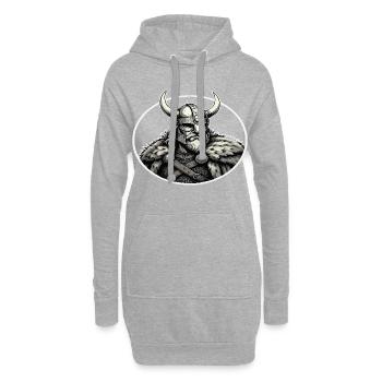 Légende viking viking marin Odin Raven Fighter - Sweat-shirt à capuche long Femme - gris chiné - Devant