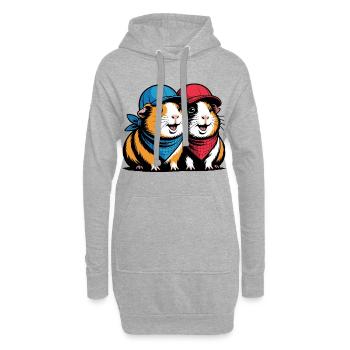Süße Meerschweinchen Freunde – Lustiges Tiermotiv - Hoodie-Kleid - Grau meliert - Vorne