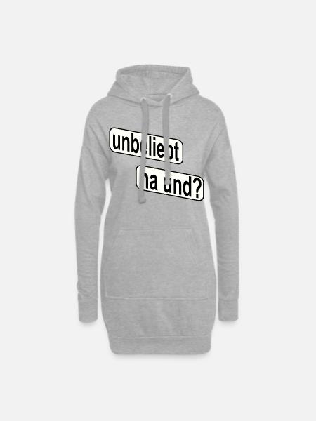 Unbeliebt Na und? Rebellisches Statement - Hoodie-Kleid - Grau meliert