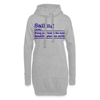 Drôle de dicton, naviguer pour les marins - Sweat-shirt à capuche long Femme - gris chiné - Devant