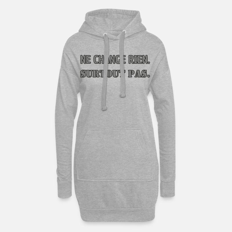 Ändert nichts. Auf keinen Fall. - Hoodie-Kleid - Grau meliert