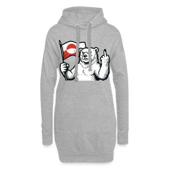 Le Groenland n’est pas à vendre - Sweat-shirt à capuche long Femme - gris chiné - Devant