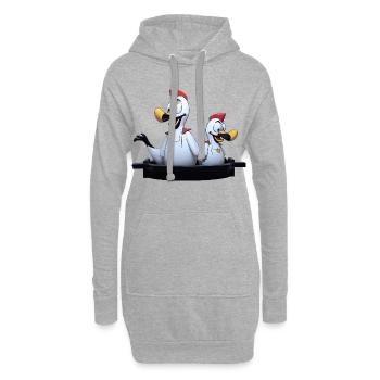 Duo de mouettes sur la jetée - Sweat-shirt à capuche long Femme - gris chiné - Devant