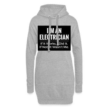 T-shirt Électricien – Blague drôle sur les vêtements de travail professionnels - Sweat-shirt à capuche long Femme - gris chiné - Devant