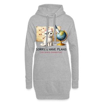 Plans de domination du monde de Evil Cat - Sweat-shirt à capuche long Femme - gris chiné - Devant