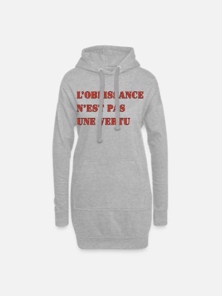 OBEDIENCE IS NOT A VIRTUE - Hoodie Dress - heather grey