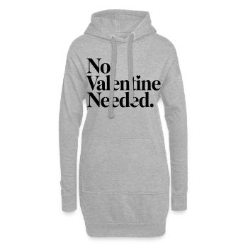 Chemise sans besoin de la Saint-Valentin – Drôle anti-Valentin - Sweat-shirt à capuche long Femme - gris chiné - Devant