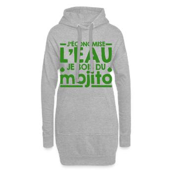 Mojito Humor-Phrase Mojito-Cocktail - Hoodie-Kleid - Grau meliert - Vorne