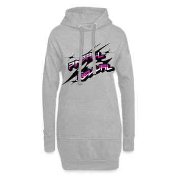 Pinball Revival Neon Retro - Hoodie-Kleid - Grau meliert - Vorne
