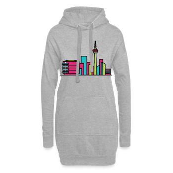 Birmingham City Skyline Library Moderne Linienkunst - Hoodie-Kleid - Grau meliert - Vorne