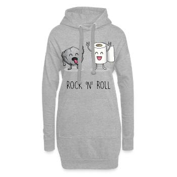 Lustiges Rock 'n' Roll Cartoon Design - Hoodie-Kleid - Grau meliert - Vorne