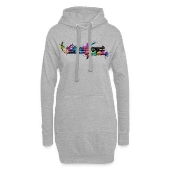 Notes colorées Musique aquarelle - Sweat-shirt à capuche long Femme - gris chiné - Devant
