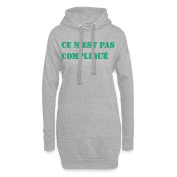 CE N’EST PAS COMPLIQUÉ - Sweat-shirt à capuche long Femme - gris chiné - Devant