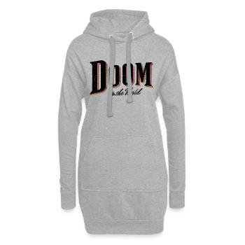 Doom to the world - Hoodie-Kleid - Grau meliert - Vorne
