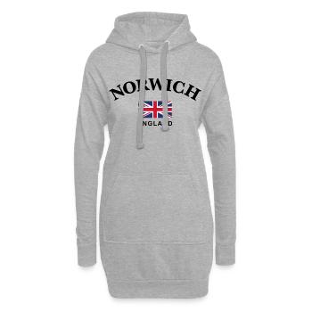Norwich, Angleterre - Sweat-shirt à capuche long Femme - gris chiné - Devant