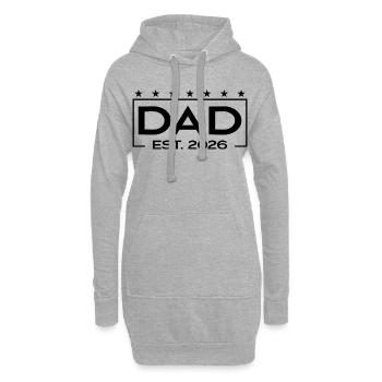 Papa 2026 Loading – Est. 2026 Design für Väter - Hoodie-Kleid - Grau meliert - Vorne