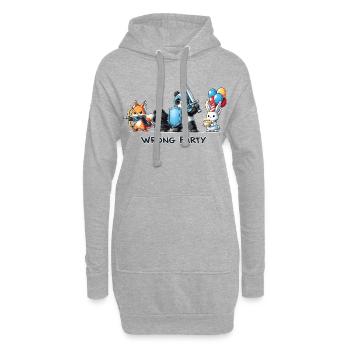 Falsche Party – Ritter, Schurke, Magier & Geburtst - Hoodie-Kleid - Grau meliert - Vorne