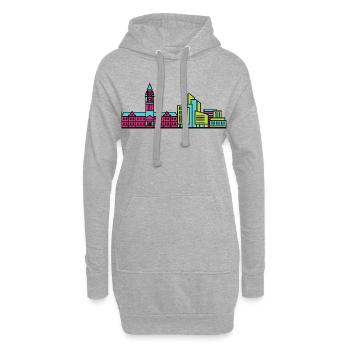Bradford City Skyline Rathaus Moderne Linienkunst - Hoodie-Kleid - Grau meliert - Vorne