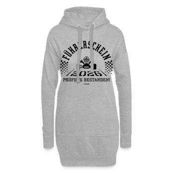 Permis de conduire 2026 – examen de conduite réussi ! (Noir) - Sweat-shirt à capuche long Femme - gris chiné - Devant