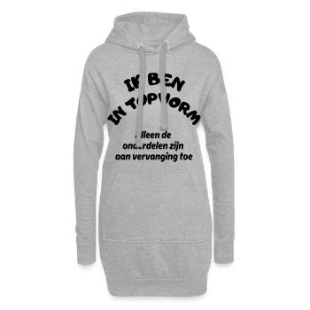 Ich bin in großartiger Form! Klassisches Modell, etwas Abnutzung # - Hoodie-Kleid - Grau meliert - Vorne