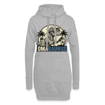 Omasaurus Rex – Lustiges Oma Dinosaurier Geschenk - Hoodie-Kleid - Grau meliert - Vorne