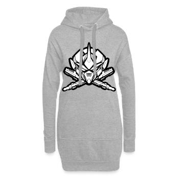 One Bulky Mech - Logo Head v2 - Hoodie-Kleid - Grau meliert - Vorne