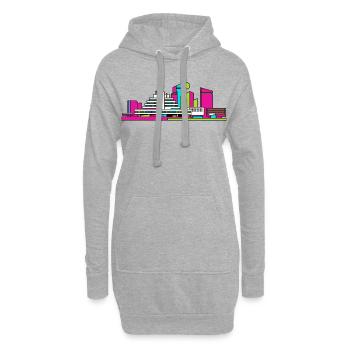 Cumbernauld City Skyline Moderne Linienzeichnung - Hoodie-Kleid - Grau meliert - Vorne