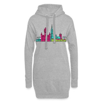 Aberdeen City Skyline Marischal College Art - Hoodie-Kleid - Grau meliert - Vorne