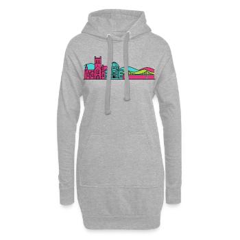 Linienzeichnung der Skyline Abbey Dunfermline City - Hoodie-Kleid - Grau meliert - Vorne