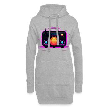 Retro Radio Retrowave - Hoodie-Kleid - Grau meliert - Vorne