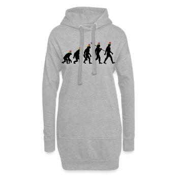 Homo Carnival | Évolution des Fous, Engraissé - Sweat-shirt à capuche long Femme - gris chiné - Devant