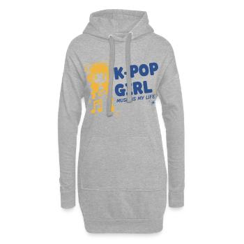 La musique de filles K-Pop est ma vie Musique pop coréenne mignonne - Sweat-shirt à capuche long Femme - gris chiné - Devant