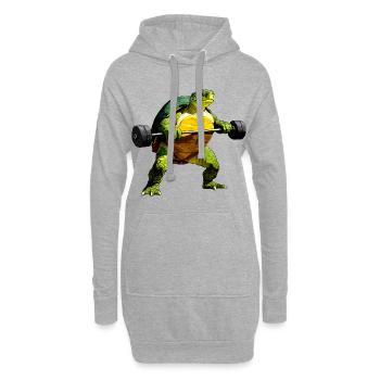 Fitness Sport Schildkröte - Hoodie-Kleid - Grau meliert - Vorne