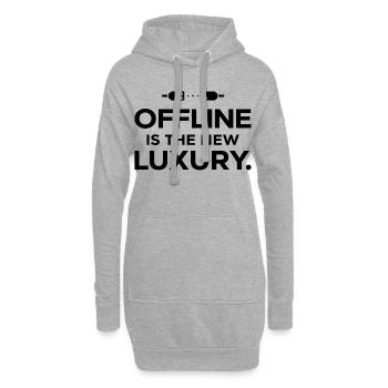 Offline ist der neue Luxus - Hoodie-Kleid - Grau meliert - Vorne
